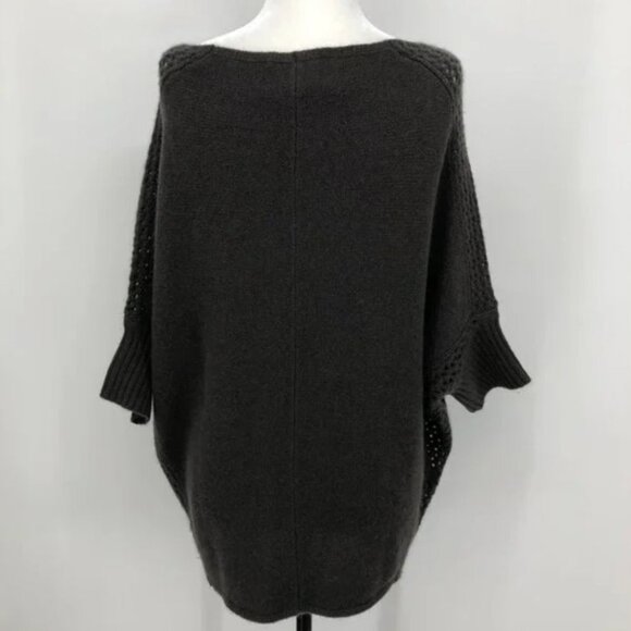Velvet By G+S Brown Taupe 100% Cashmere boatneck drape oversized sweater - Picture 4 of 16